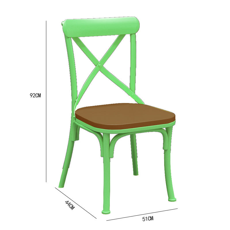 Bar cafe wall commercial wood bar table and chair combination Internet celebrity long wrought iron soft seat back dining table and chair