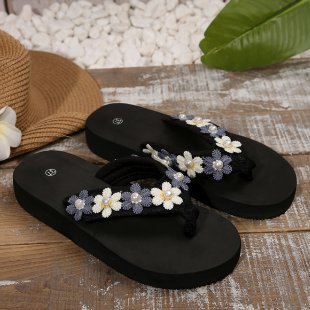 Plus size women's flip-flops for export: summer indoor beach sandals, bohemian style, comfortable and stylish