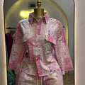 European and american cross-border women's fashion:  summer new arrivals - stylish casual printed loose-fit shirt top and wide-leg shorts set