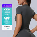 European and american style crew neck quick-dry yoga top t-shirt - slim fit, stretchy activewear for women - custom oem short sleeve fitness apparel