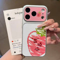 Suitable for apple 17pro mobile phone case hand-painted graffiti pear strawberry homophonic fresh fruit iphone18 soft case