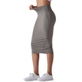 High-waisted, barely-there feel, figure-hugging bodycon skirt. casual, sporty midi skirt with high elasticity and skin-friendly fabric. features a slit and is perfect for yoga or everyday wear