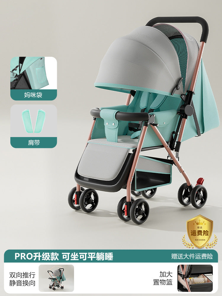 Baby stroller - convertible pushchair, lightweight & foldable, one-click fold, four-wheel design for easy walking, suitable for ages 0-3 years