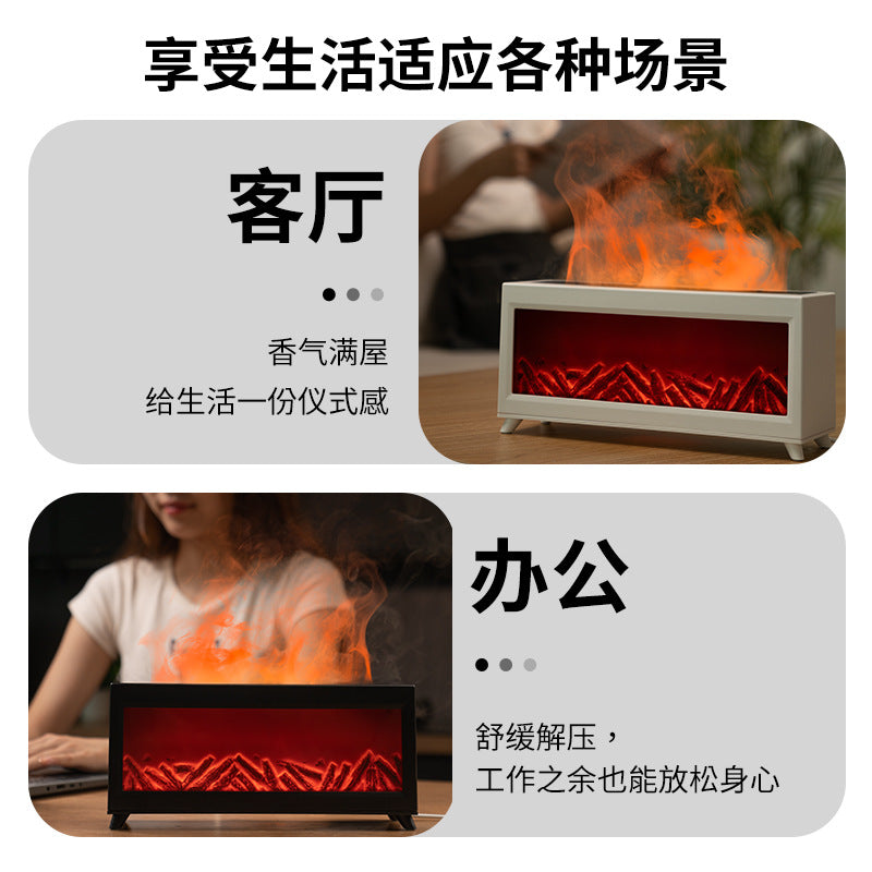New arrivalartificial fireplace flame aromatherapy machine charcoal humidifier for home bedroom desktop ultrasonic cold fragrance machine