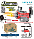 New ai-powered voice-activated double-barrel gatling electric water gun - high-pressure pulse, rotating, flashing, boy's toy