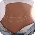European and american export cross-border new women's waist chain summer beach sexy navel minimalist chain waist accessory