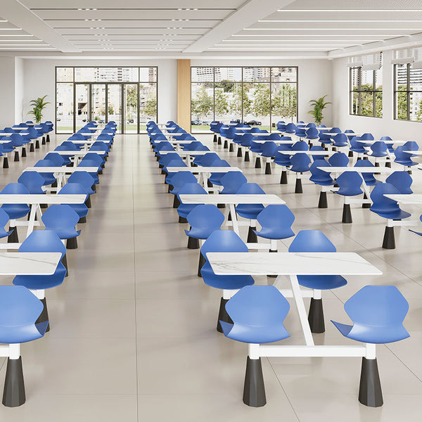 School canteen dining table and chair combination staff canteen rock slab tables and chairs factory staff service area restaurant one-piece tables and chairs