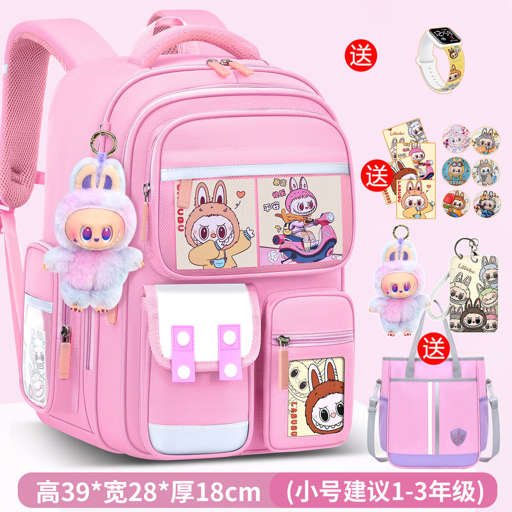 Labubu backpack - new 2026 model for elementary school students (grades 1-6). lightweight, spine-protecting, and load-reducing design for boys and girls