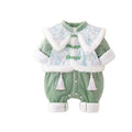 Infant and toddler winter clothing, new year's outfits, thickened onesies, newborn baby rompers for both boys and girls, 100-day celebration and first birthday banquet attire, chinese-style traditional clothing