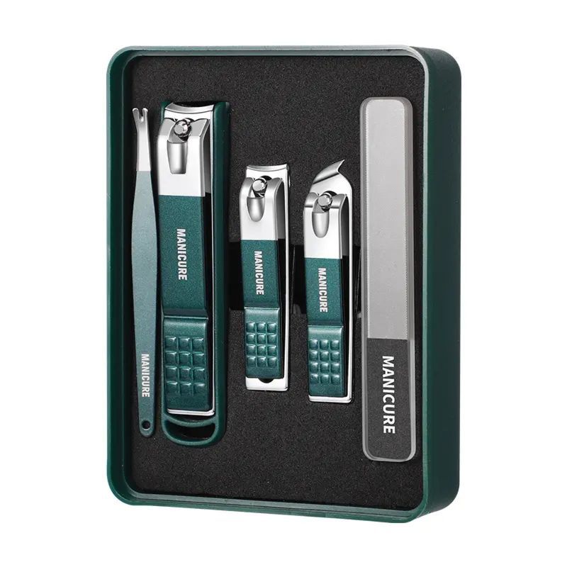 High-end stainless steel nail clippers, manicure tools, anti-splash boxed set - portable home use kit