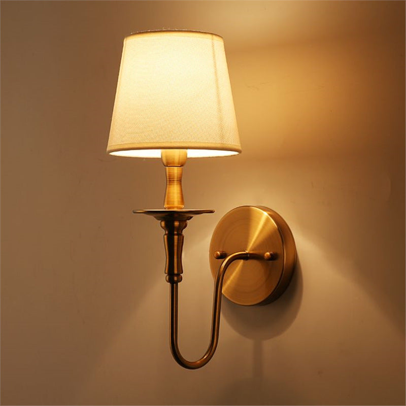 Wall lamp - bedroom bedside wall light, living room background wall lamp, hallway corridor staircase light, american style led fixture