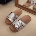 Casualthick sole sandals women's new arrival woven frenchfashionelegantcasual one-line beach soft bottom slippers for women