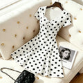 european and american polka dot french chic bodycon mini dress