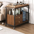 Mobile coffee table multifunctional storage table small apartment living room home iron sofa side table bedroom mobile bedside table