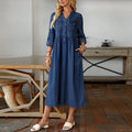 fashionexportplus size women's clothing new arrivaltrendy street fashion pure color denim longdress