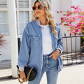 Fashion cross-border foreign trade women's clothing  independent station new washed baseball uniform zipper denim outwearjacket trendy