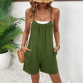 cross-border fashion women's summer new arrival: loose, casual, comfortable, versatile solid color jumpsuit with suspender bottoms
