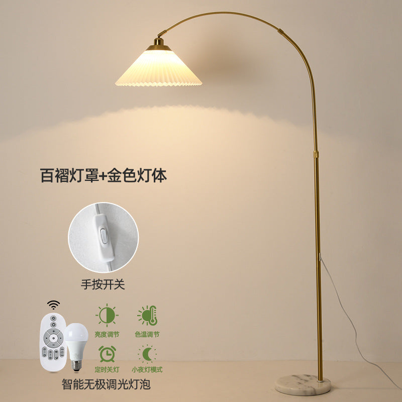 Zhongshan floor lamp ins wind living room living room fishing lamp sofa wall corner lamp study bedroom eye protection floor lamp