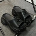 8cm thick sole thick heel slippers women's summer outwear thick sole stomping on shit feeling 2025 new summer beach sandals