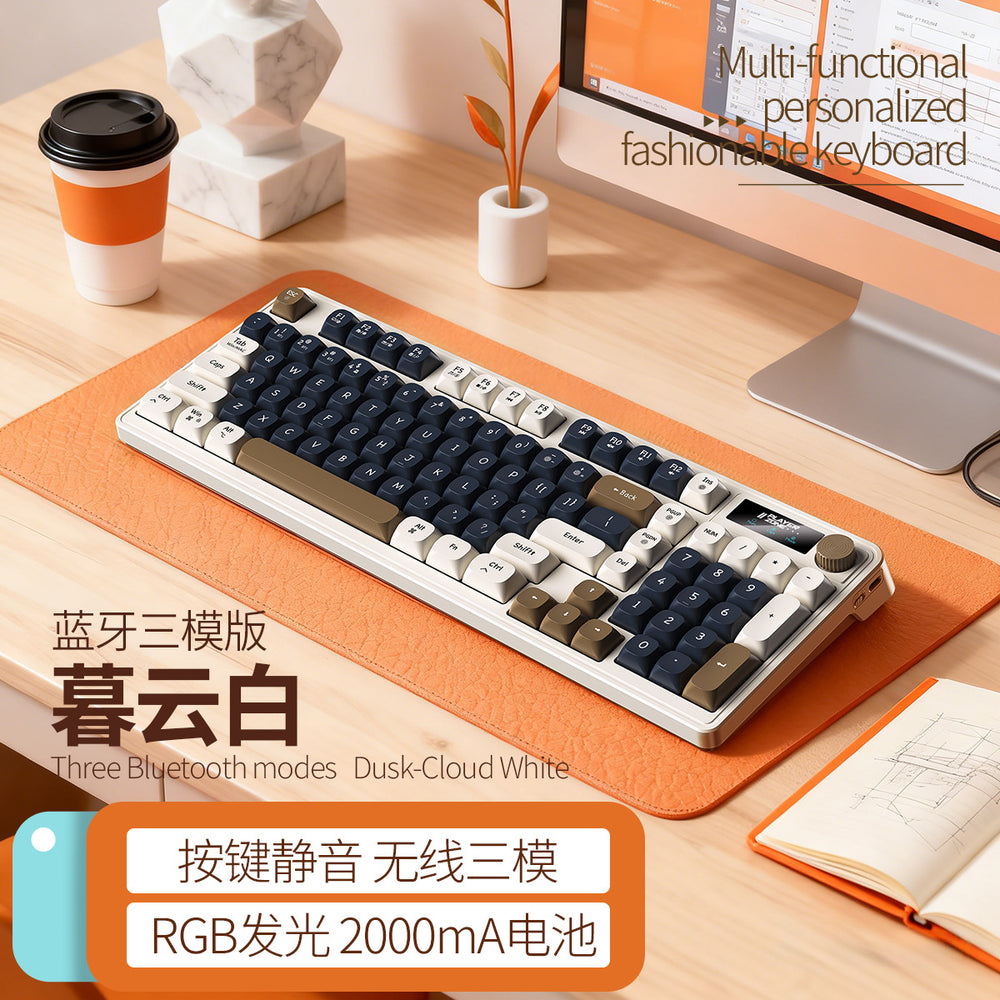 Silver sculpt k10 wireless bluetooth tri-mode gaming keyboard - usb silent rgb wired office rechargeable pc - rohs compliant for cross-border e-commerce