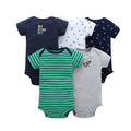 Dropshipping summer infant & toddler short-sleeve mixed color romper, triangle short-sleeve bodysuit, 5-piece set