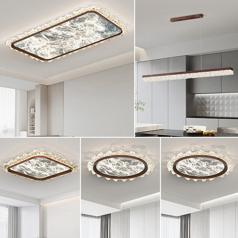 Cloud and mist living room main light Italian light luxury ice crack ceiling light 2025 new modern simple lighting package combination