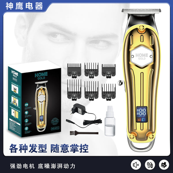 Foreign Trade Cross-border Electric Push Shears Electric Haircut Oil Head Engraving Shears LCD Digital Display Razor Hair Salon Haircut