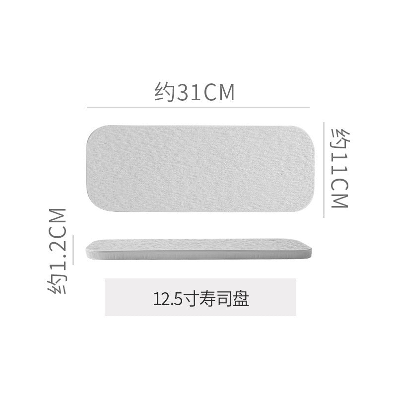 Embossed rock texture flat plate - creative & unique ceramic dinner plate for restaurants & hotels - high-style serving dish