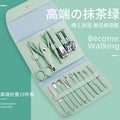 New green stainless steel nail clipper pedicure knife set manicure tool full set nail scissors set nail clippers wholesale