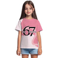 Kids' t-shirt, 67 elements, 3d digital print, summer girls' casual fashion crew neck short sleeve cartoon tee