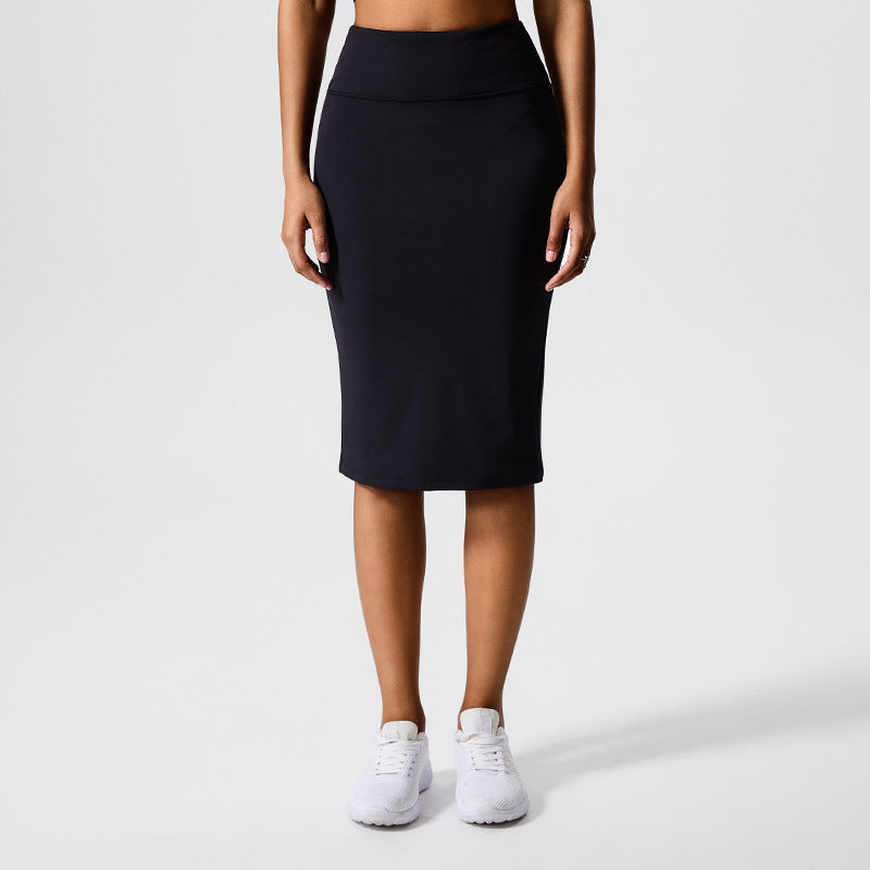 Recycled polyester slimming fashion backless bra yoga set running sports outerwear tight skirt suit for women