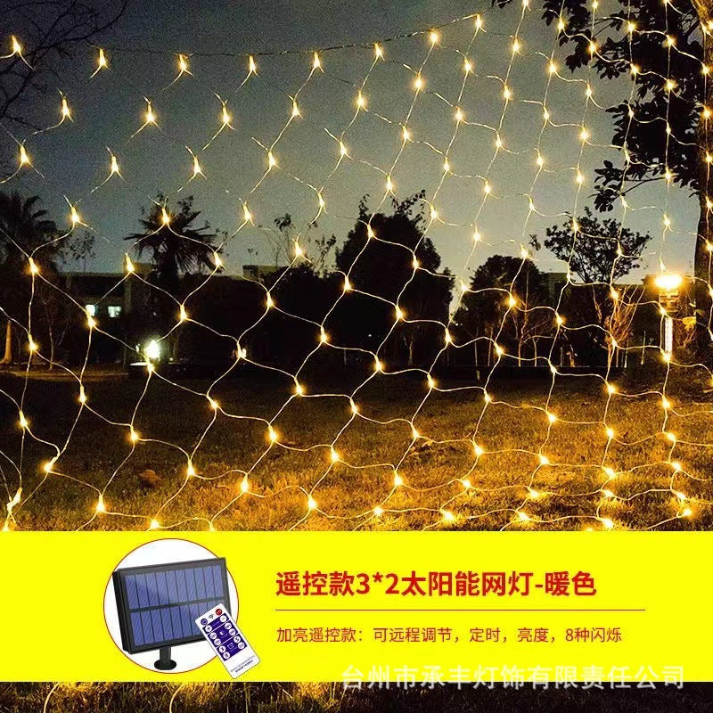 Fishing net light string led solar gypsy project lighting ceiling net light outdoor lawn atmosphere decorative light