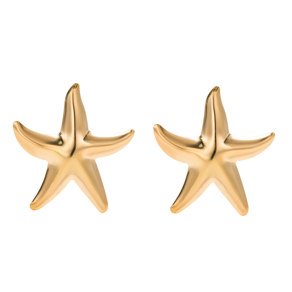 Wholesale gold earrings - european & american style, cross-border alloy jewelry accessories, unique & high-end, statement starfish earrings for women