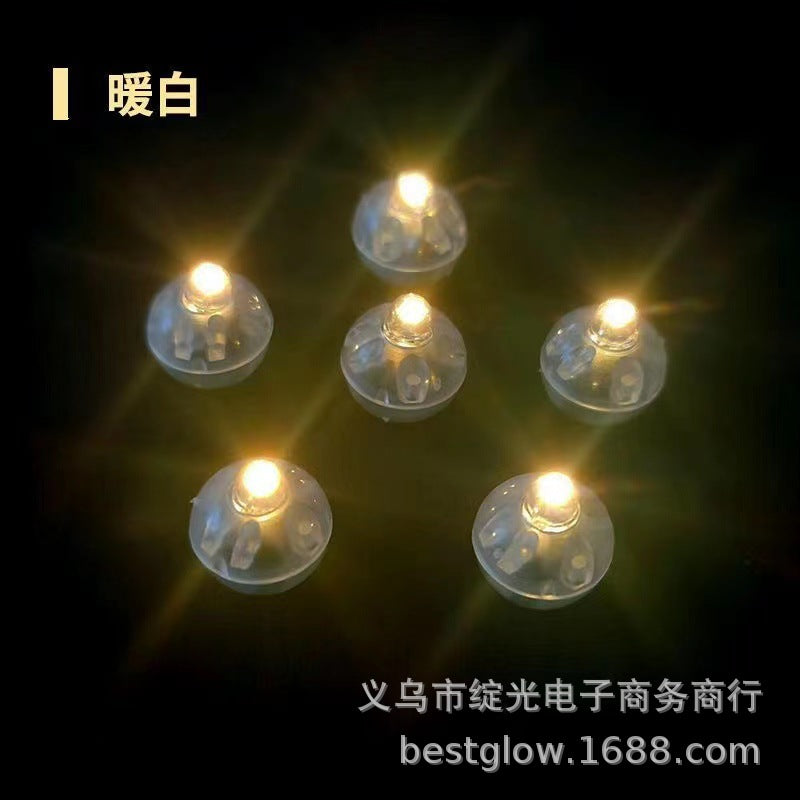 Mini led luminous light headgear lighting light yellow flash warm white light small ball light accessories small wick