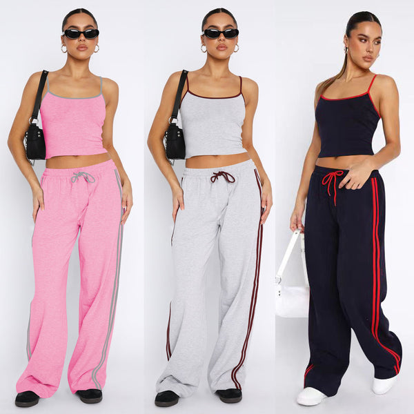 YD8808-A4 European and American women's clothing, 's new models, fashionable and sexy suspender pull two-piece set,  women's clothing