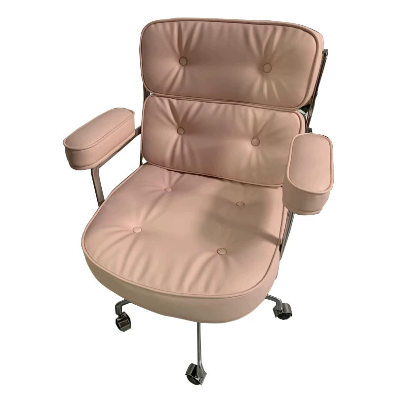 Home computer chair accessible luxurycasual office swivel chair plaid long sitting makeup chair study desk backrest dormitory chair