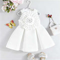 hot-selling girls' summer sleeveless princess dress with oversized floral ruffle detail (european & american style)