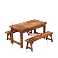 Solid wood table carbonized charcoal wood dining table and chairs fast food small meal restaurant table and chairs barbecue noodle restaurant catering restaurant table and chairs
