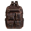 New arrival genuine leather backpack for men 15.6inch retro computer bag crazy horse leather large capacity travel backpack for men