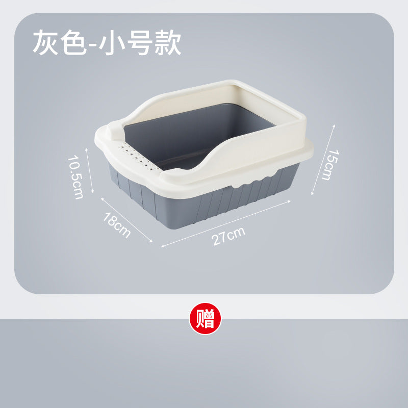 Extra-large, semi-enclosed cat litter box - prevents tracking, extra small size for kittens, cat supplies, cat litter