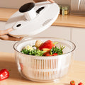 Multifunctional press dehydrator for home vegetable salad drying dehydrator large capacity rotate drain basket vegetable basin