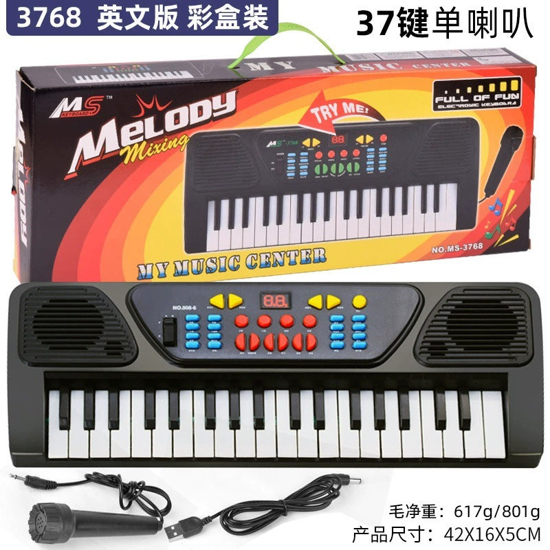 hot seller: 37-key multifunctional electronic keyboard with microphone - realistic, rechargeable piano for beginner kids - educational toy