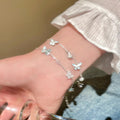 Mint blue butterfly pearl bracelet - women's fashion, high-end, sweet & exquisite jewelry, summer fresh & versatile accessory