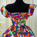 European and american cross-border women's fashion:  summer new arrival - elegant one-shoulder ruffle high-waisted a-line midi dress