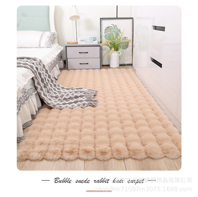 Plush carpet floor mat window sill bedroom balcony bubble velvet bedside blanket sofa cushion imitation rabbit blanket cross-border exclusive supply