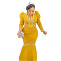 new european and american style sexy rhinestone embellished bodycon dress african women's plus size  floor-length maxi dress