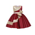 Kids green satinsequinlace baby girl first birthday dress skirt flower girls' dresses