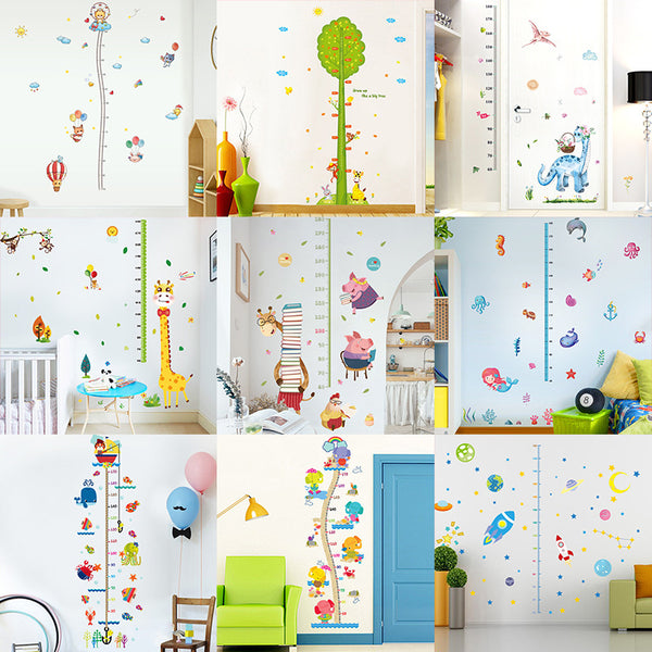 Removable wall sticker Children's room Living room Cartoon baby height ruler Wall decoration sticker Animal height sticker
