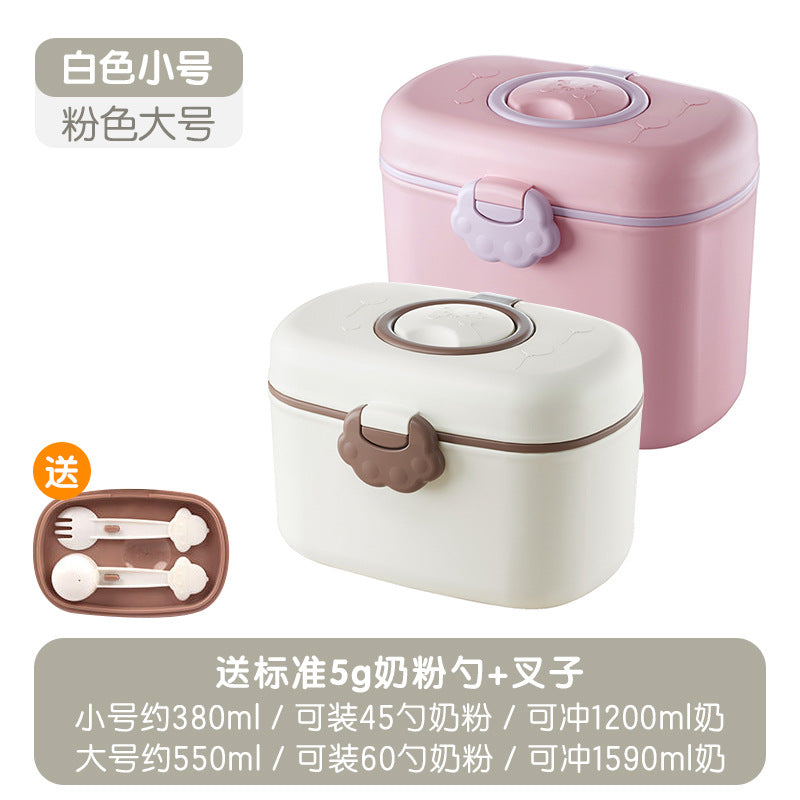Kids milk powder box cartoon portable milk powder grids baby carrying milk powder sealed jar baby food container