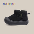 Winter kids' snow boots, ankle boots, fuzzy baby boots, korean style closed-toe cotton boots for boys and girls, ages 1-7
